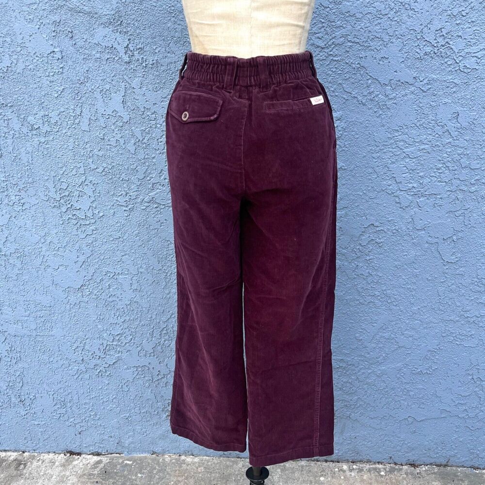 Noah NYC Pants Womens 30 Maroon Chino Baggy Corduroy Cotton Elastic Waist